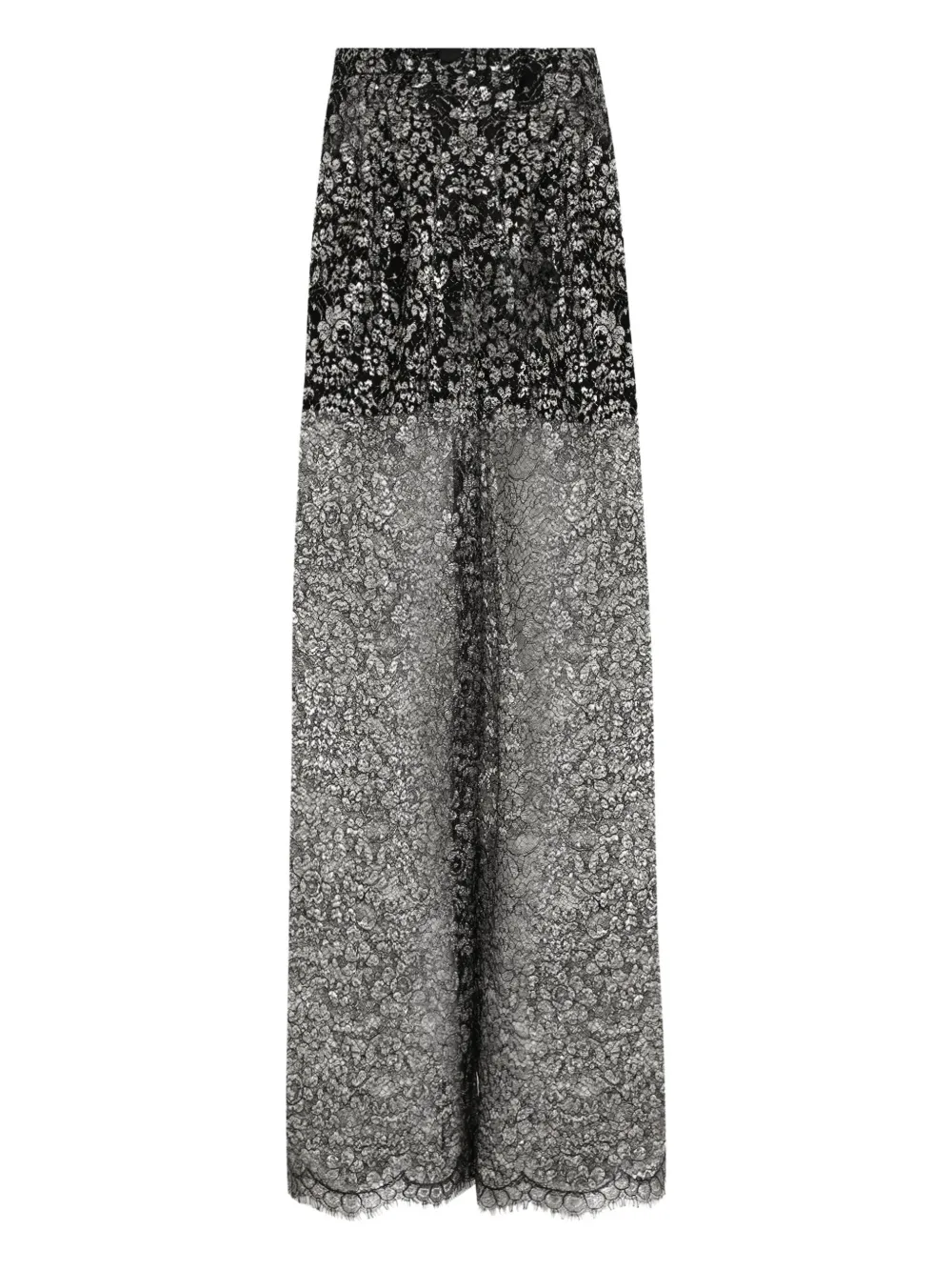 Dolce & Gabbana Lamé Lace Trousers In Black