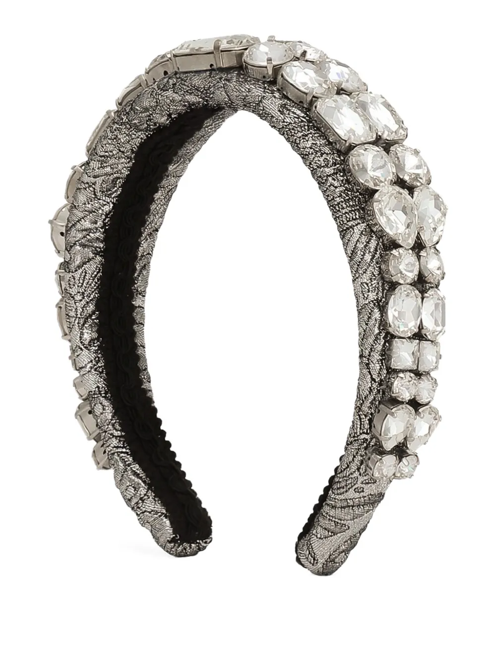 Dolce & Gabbana Floral-jacquard Headband In Metallic