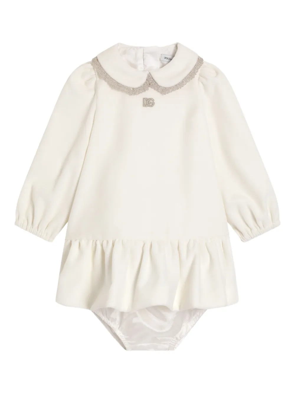 Dolce & Gabbana Kids ruffled culotte dress - Bianco