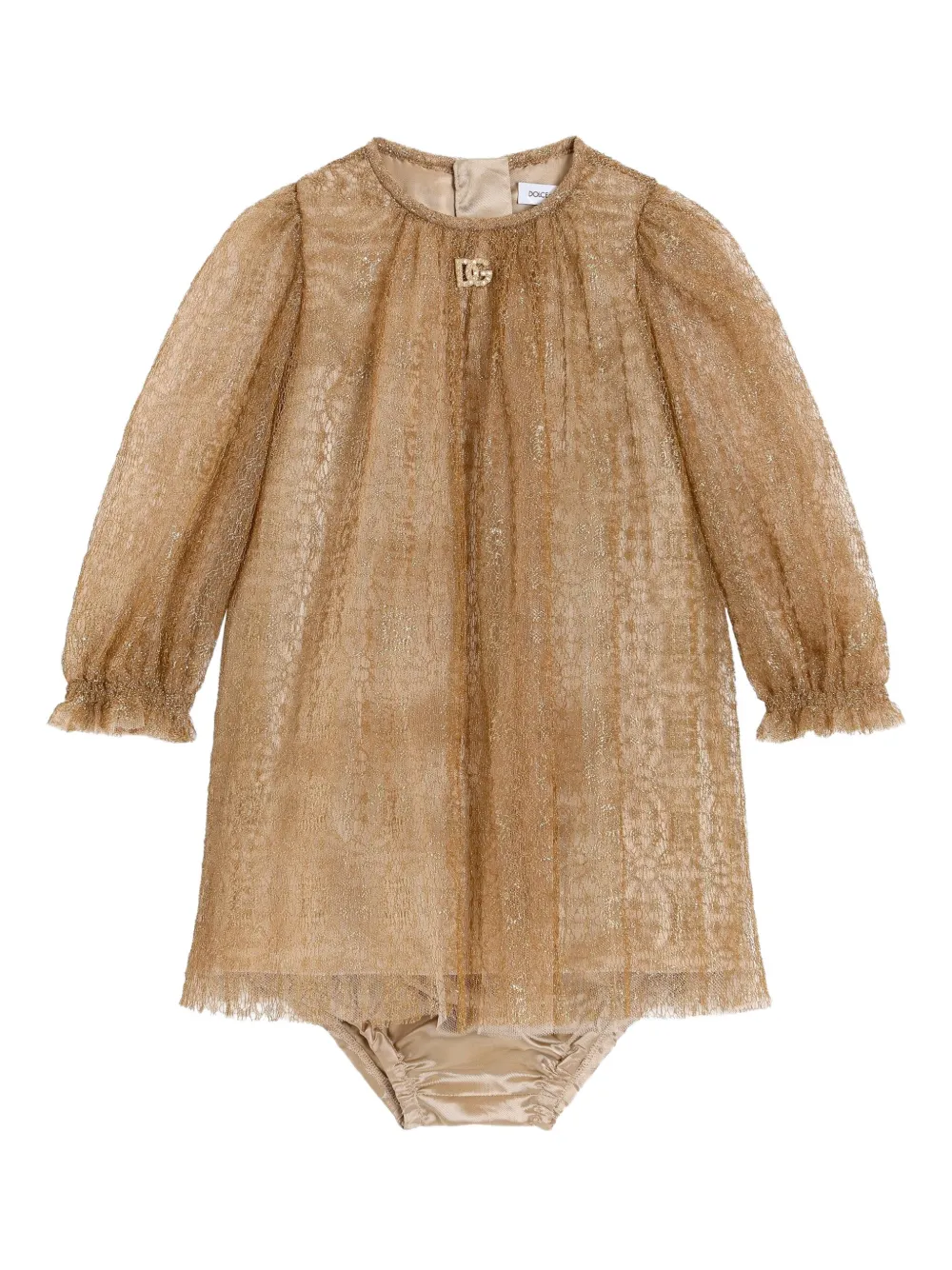 Dolce & Gabbana Kids Abito in tulle - Marrone