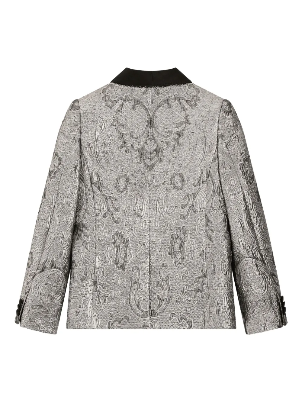 Dolce & Gabbana Jacquard Single-breasted Jacket In Gray