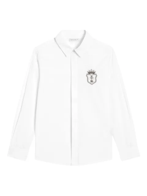Dolce & Gabbana Kids patch-detail poplin shirt