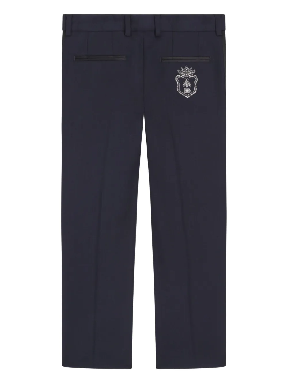 Dolce & Gabbana Patch-detail Trousers In Blue