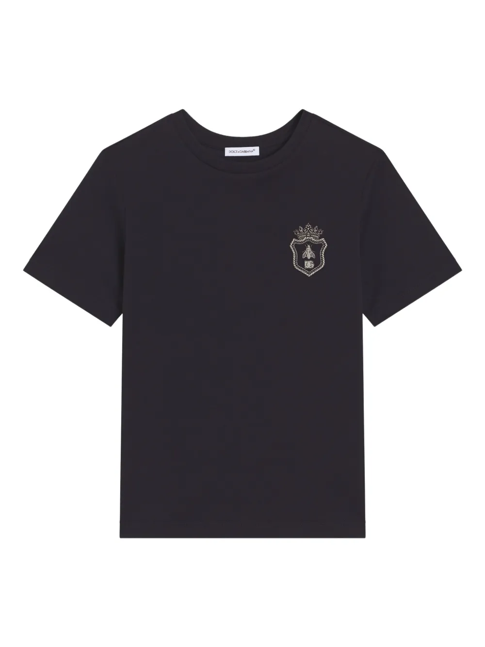 Dolce & Gabbana Patch-detail Jersey T-shirt In Blue