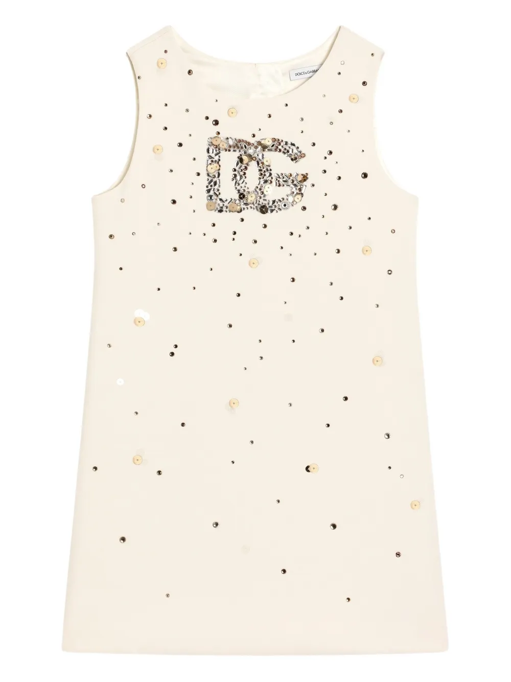 Dolce & Gabbana Kids Abito in cady con paillettes - Toni neutri
