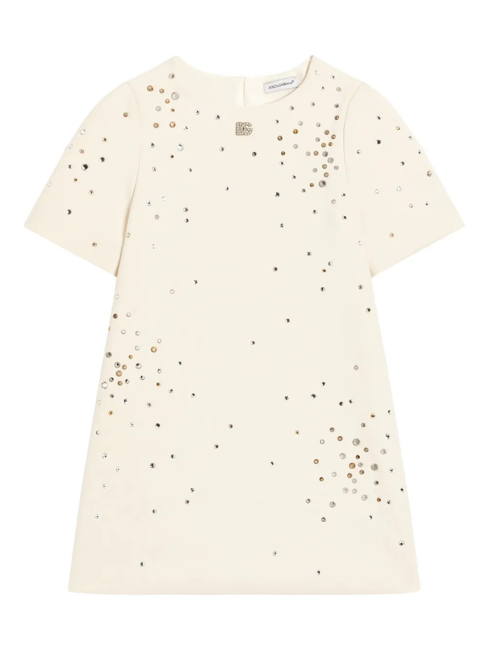 Dolce & Gabbana Kids embellished cady dress - Neutrals