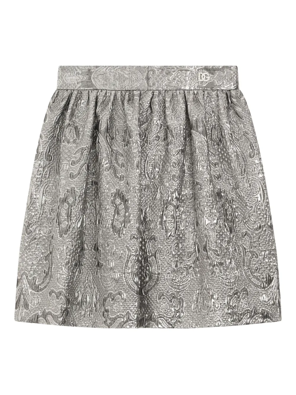 Dolce & Gabbana Jacquard Lamé Short-skirt In Metallic