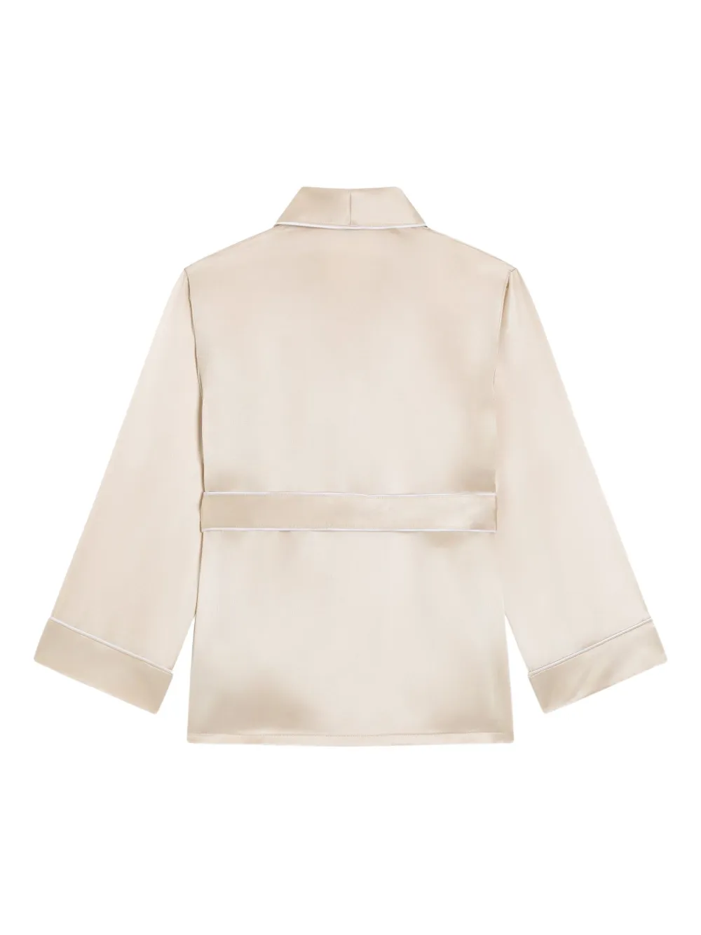 Dolce & Gabbana Kids Zijden shirt met afwerking Beige