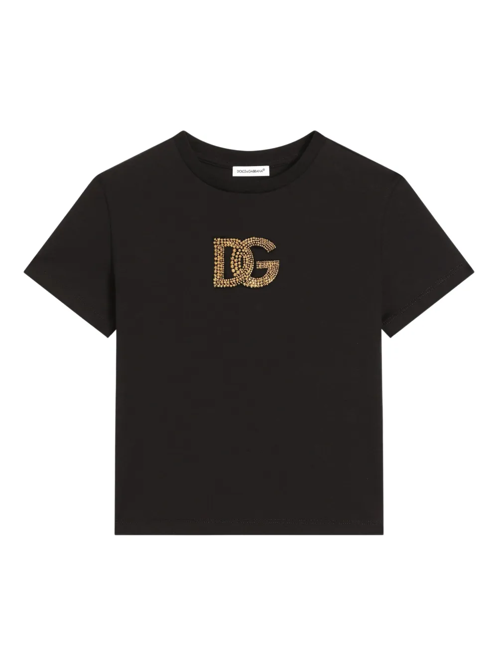 Dolce & Gabbana Kids T-shirt con strass - Nero