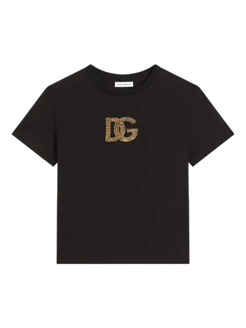 Dolce & Gabbana Kids rhinestones logo-motif T-shirt