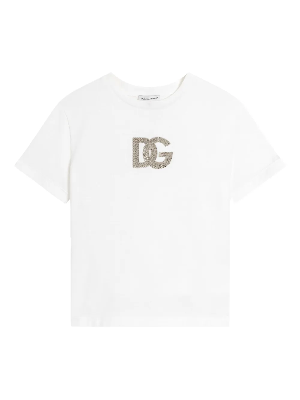 Dolce & Gabbana Kids T-shirt con strass - Bianco