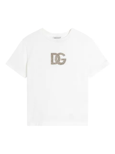 Dolce & Gabbana Kids rhinestone logo-motif T-shirt