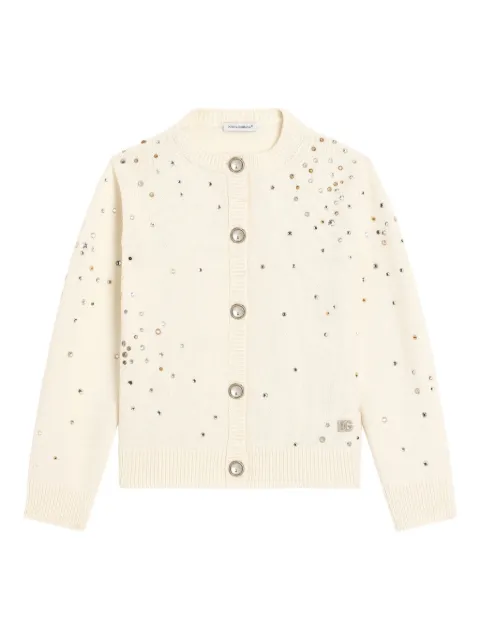 Dolce & Gabbana Kids cárdigan de punto con strass
