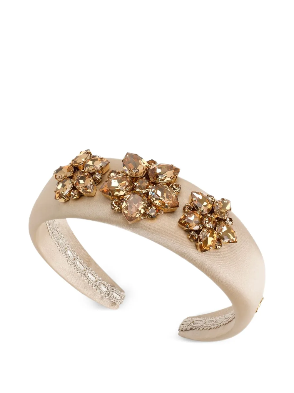 Dolce & Gabbana Kids Satijnen haarband met broches Beige