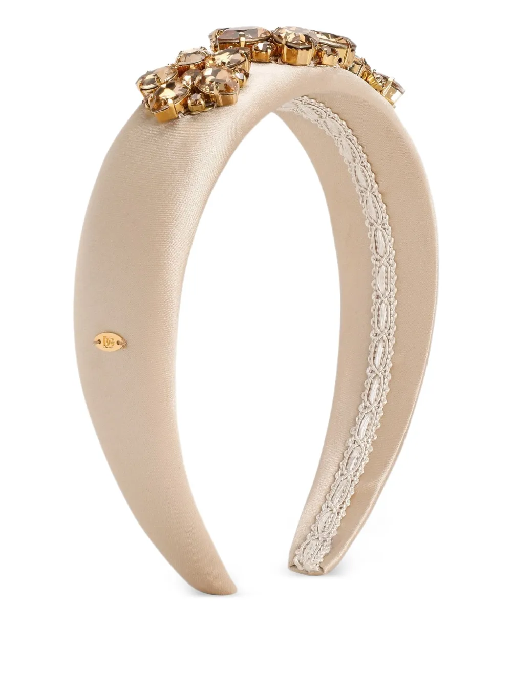 Dolce & Gabbana Kids Satijnen haarband met broches Beige