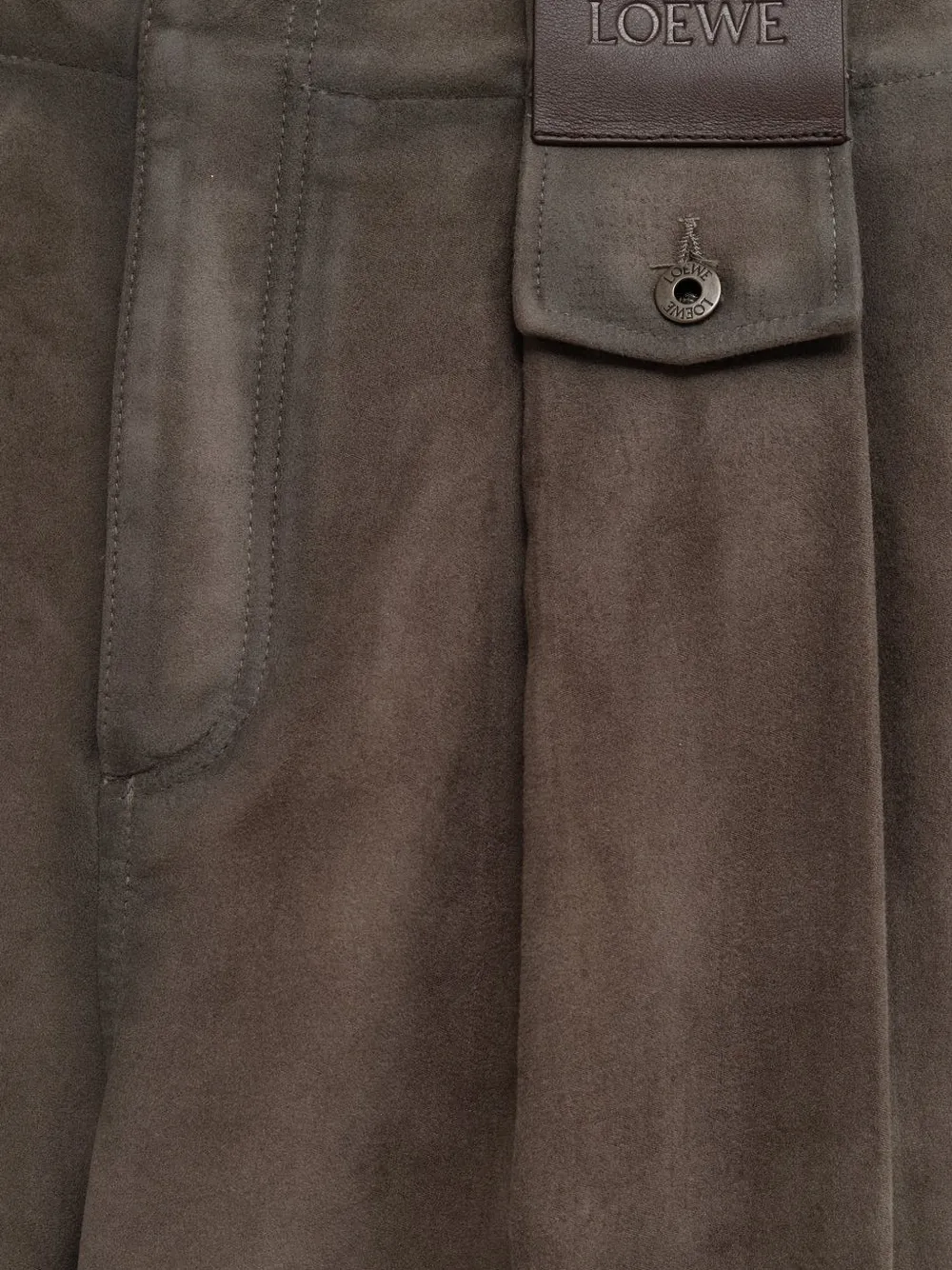  Loewe Button Pleated Trousers - Brown 