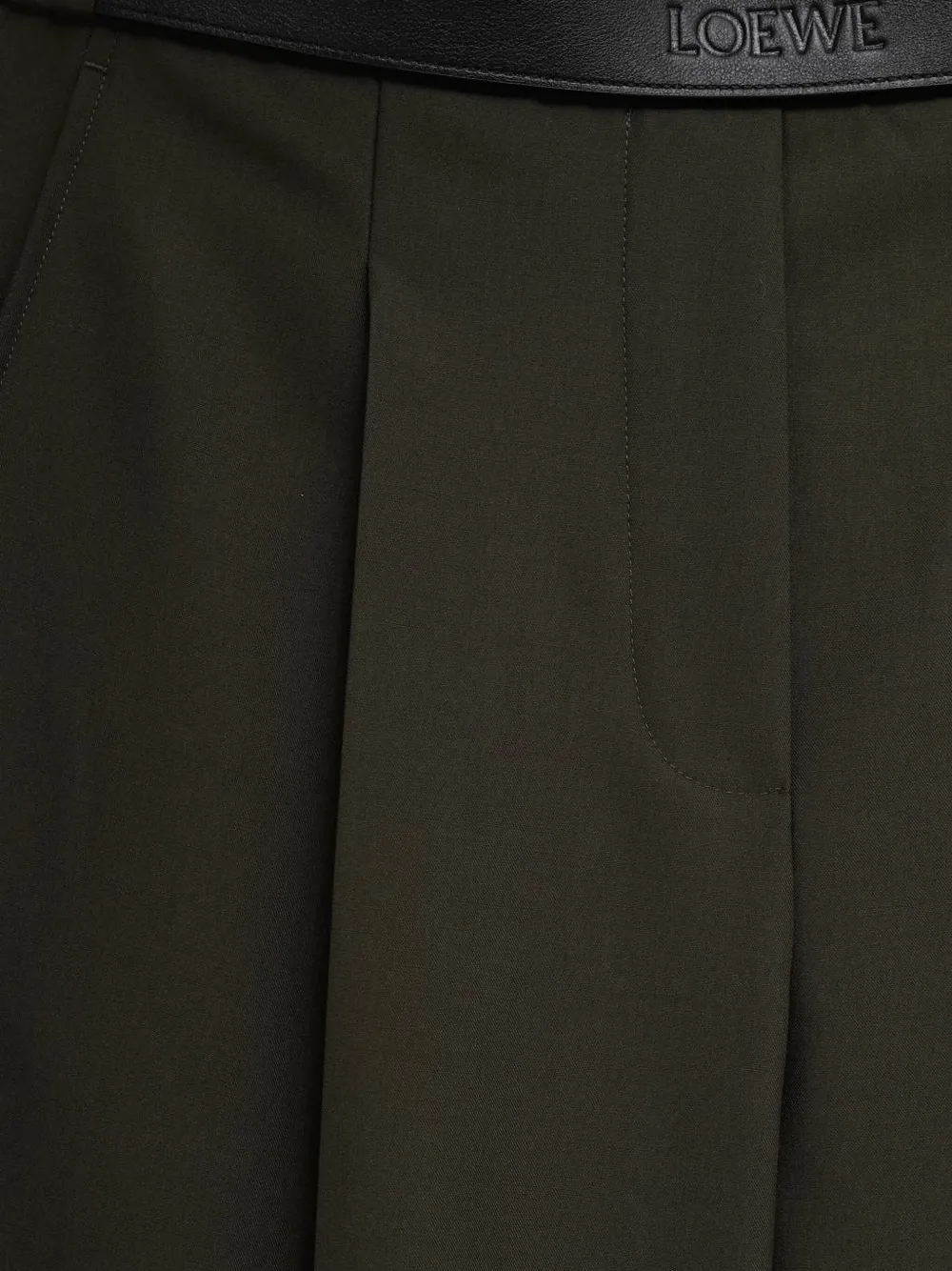 Loewe Leather-trim Trousers In Green