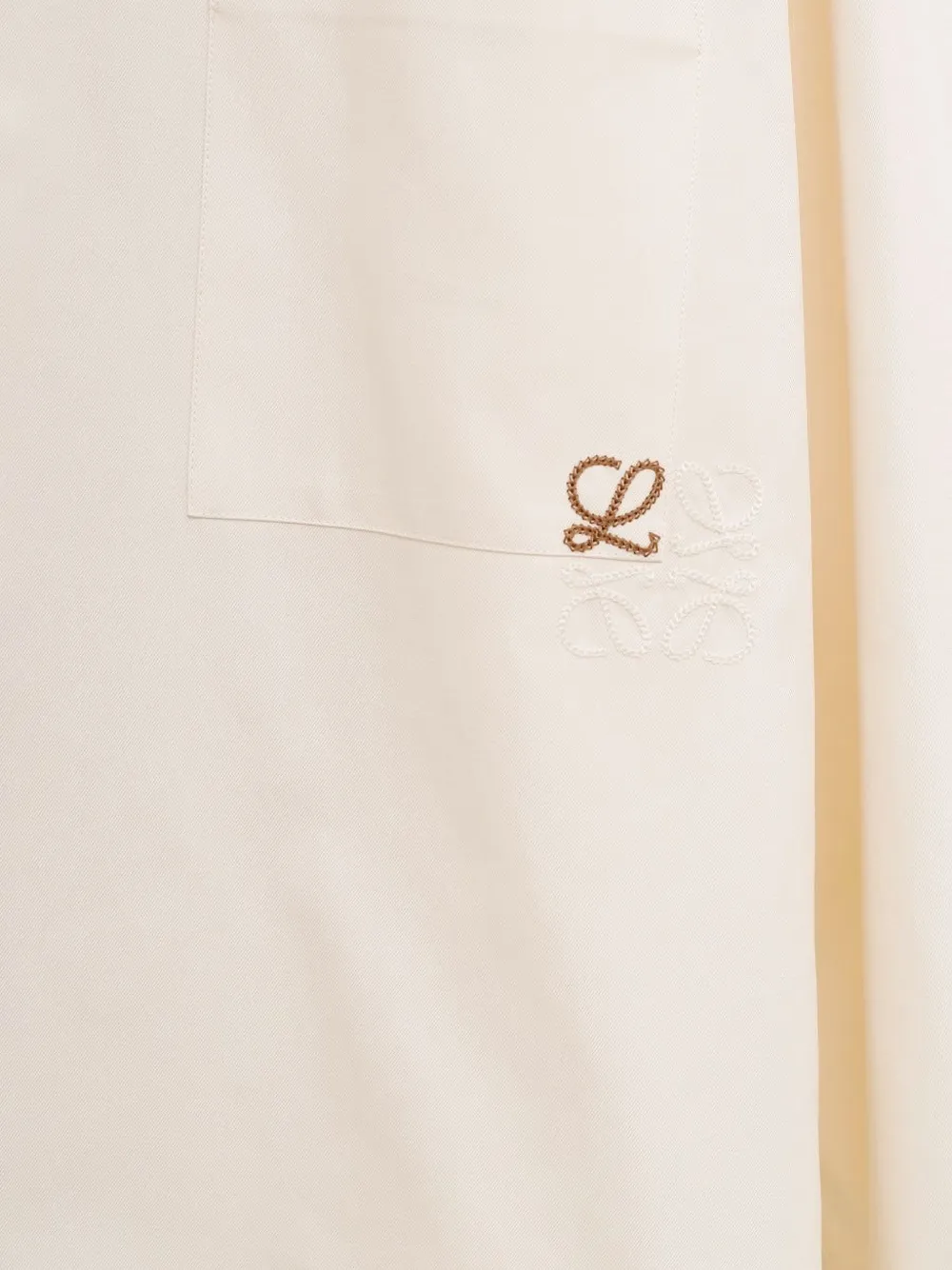 LOEWE Overhemd met borduurwerk en zak Beige