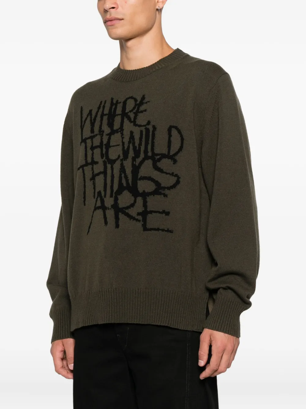 sacai Trui met tekst Groen