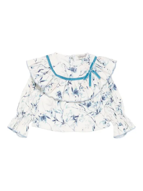 alapage ruffled floral-print top
