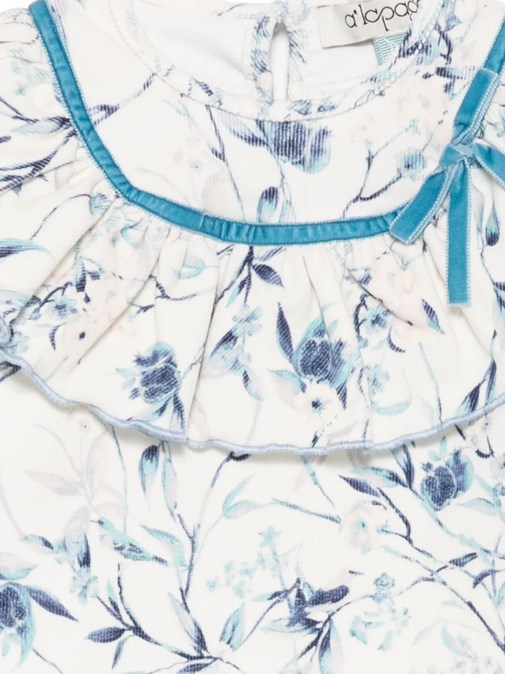 alapage Top met bloemenprint en ruches Wit