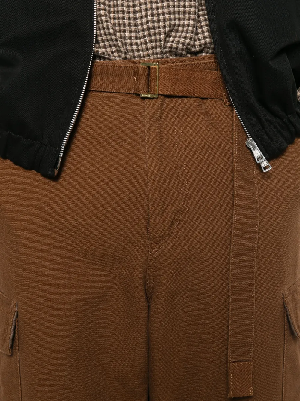 Sacai X Carhartt Wip Duck Cotton Trousers In Brown