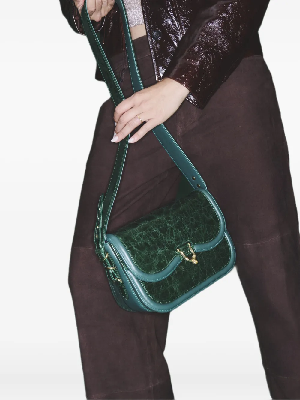Claris Virot Manon Cross Body Bag In Green