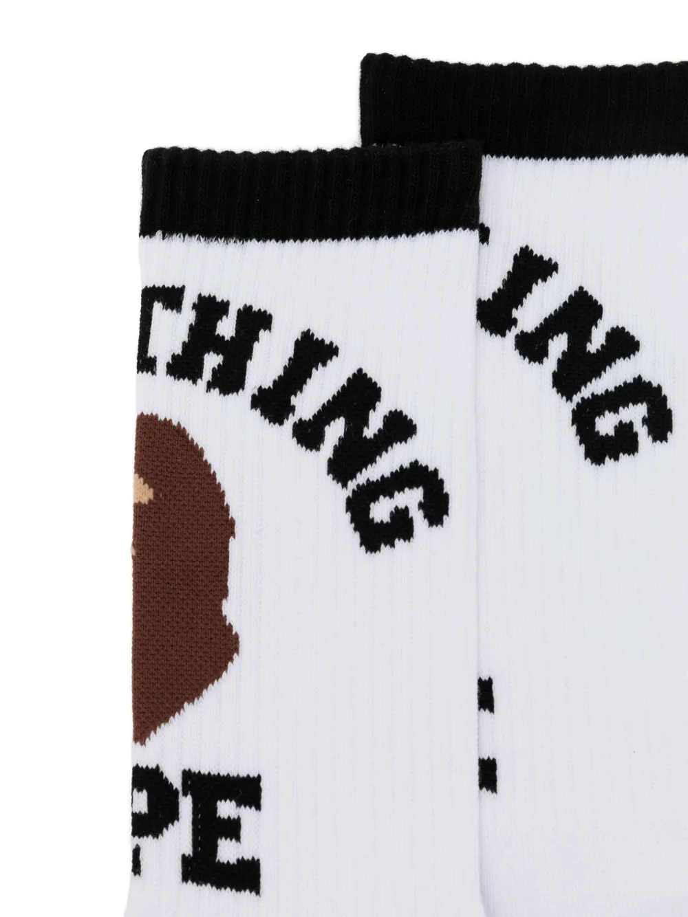 A Bathing Ape Logo-printed Socks In White