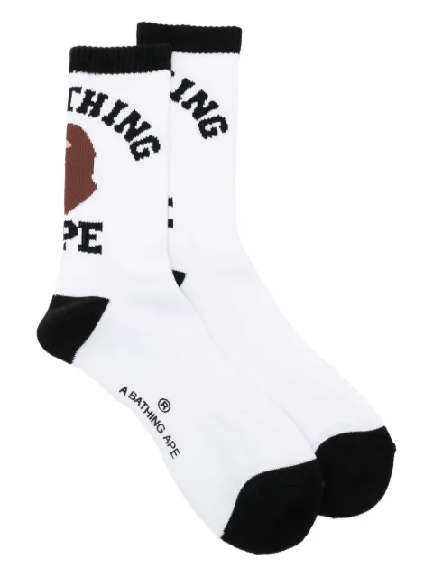 A BATHING APE® logo-printed socks
