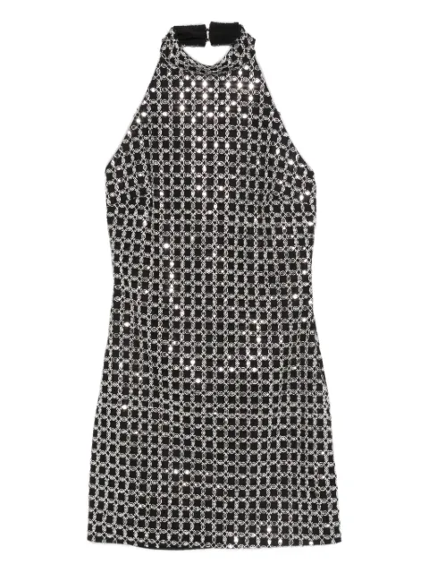 ROTATE BIRGER CHRISTENSEN vestido con cuello halter y detalles metalizados