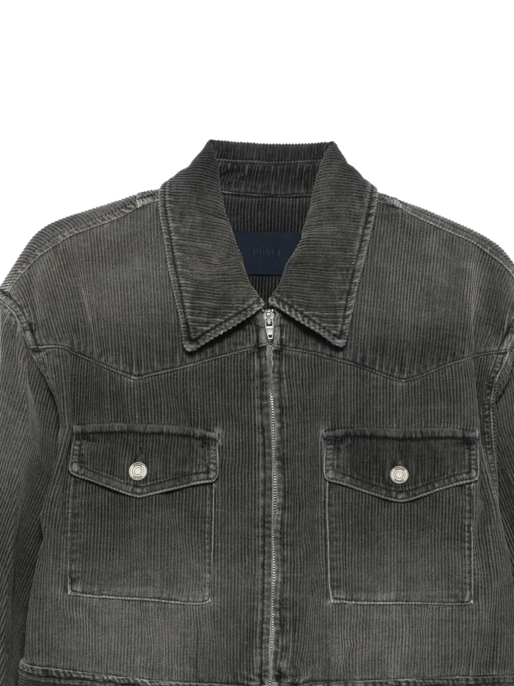 Juun.J Ribfluwelen jack Grijs