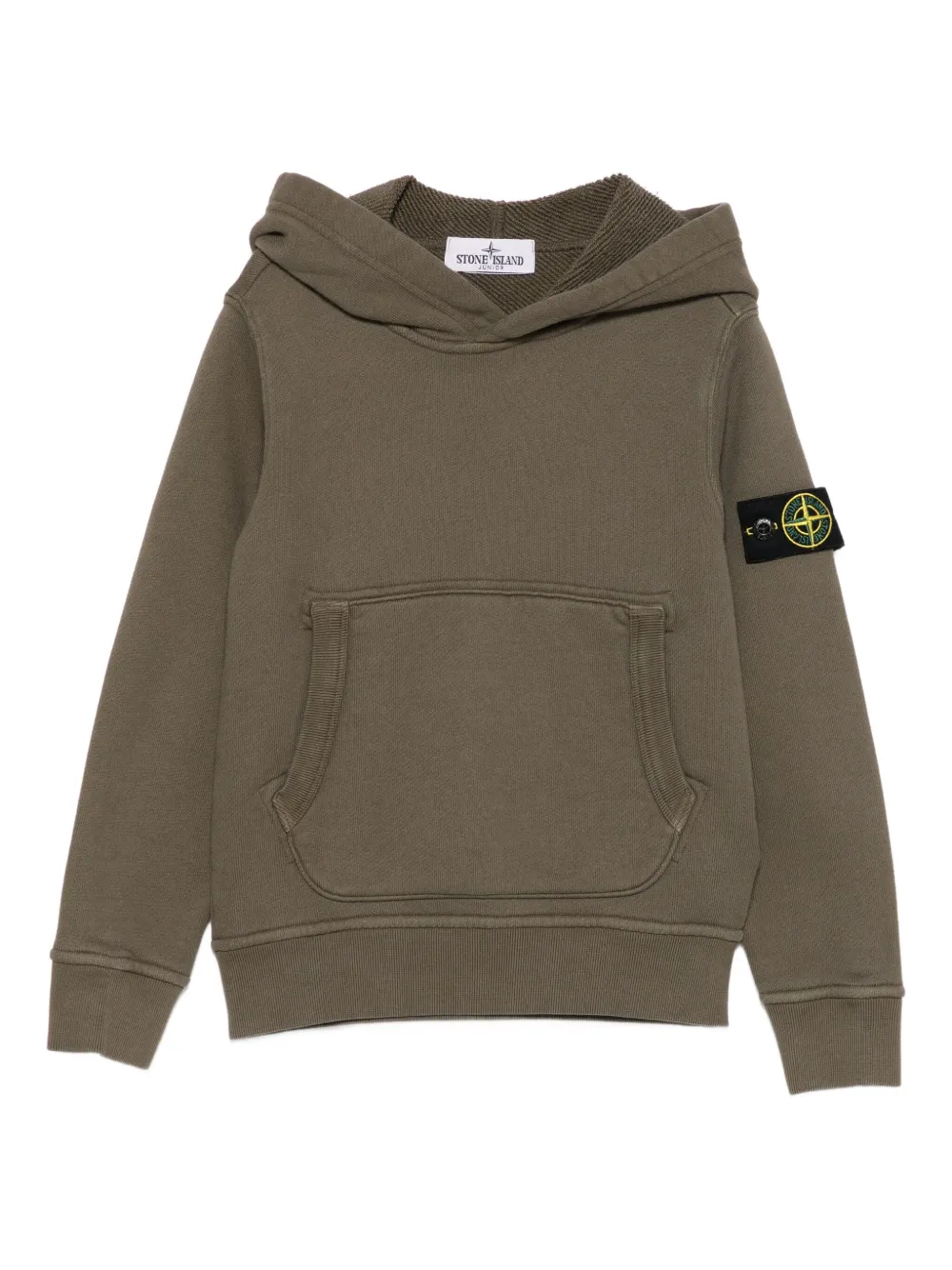 Stone Island Junior logo-patch hoodie - Verde