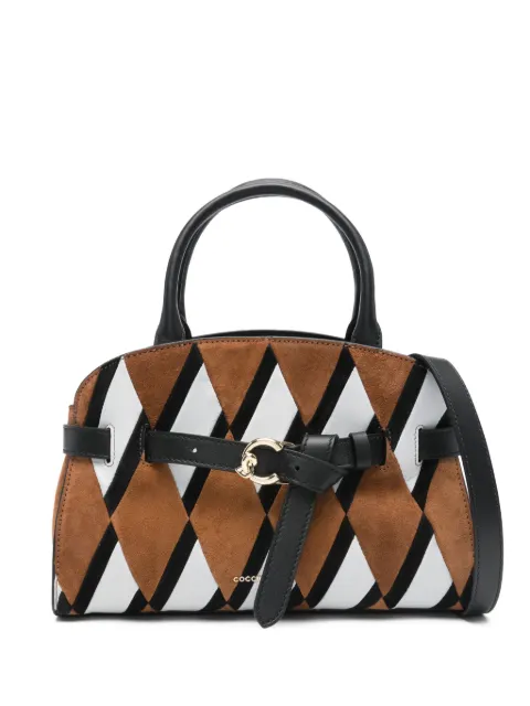 Coccinelle diamond-pattern buckled tote bag