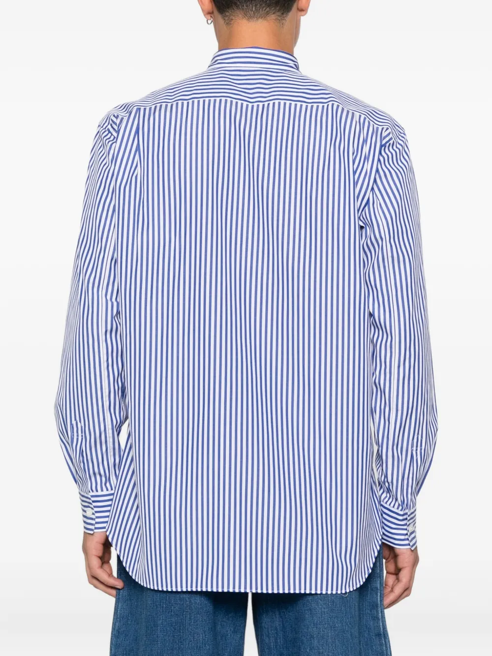 Comme Des Garçons Shirt Overhemd met patchwork en lange mouwen Blauw