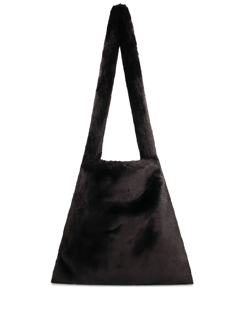 BB Couture furry-texture beaver shoulder bag - Black