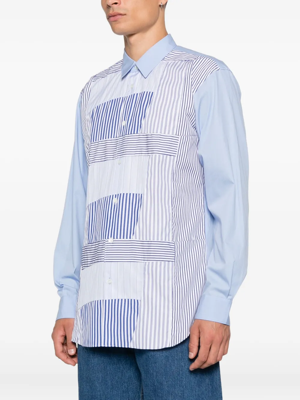 Comme Des Garçons Shirt Gestreept overhemd Blauw