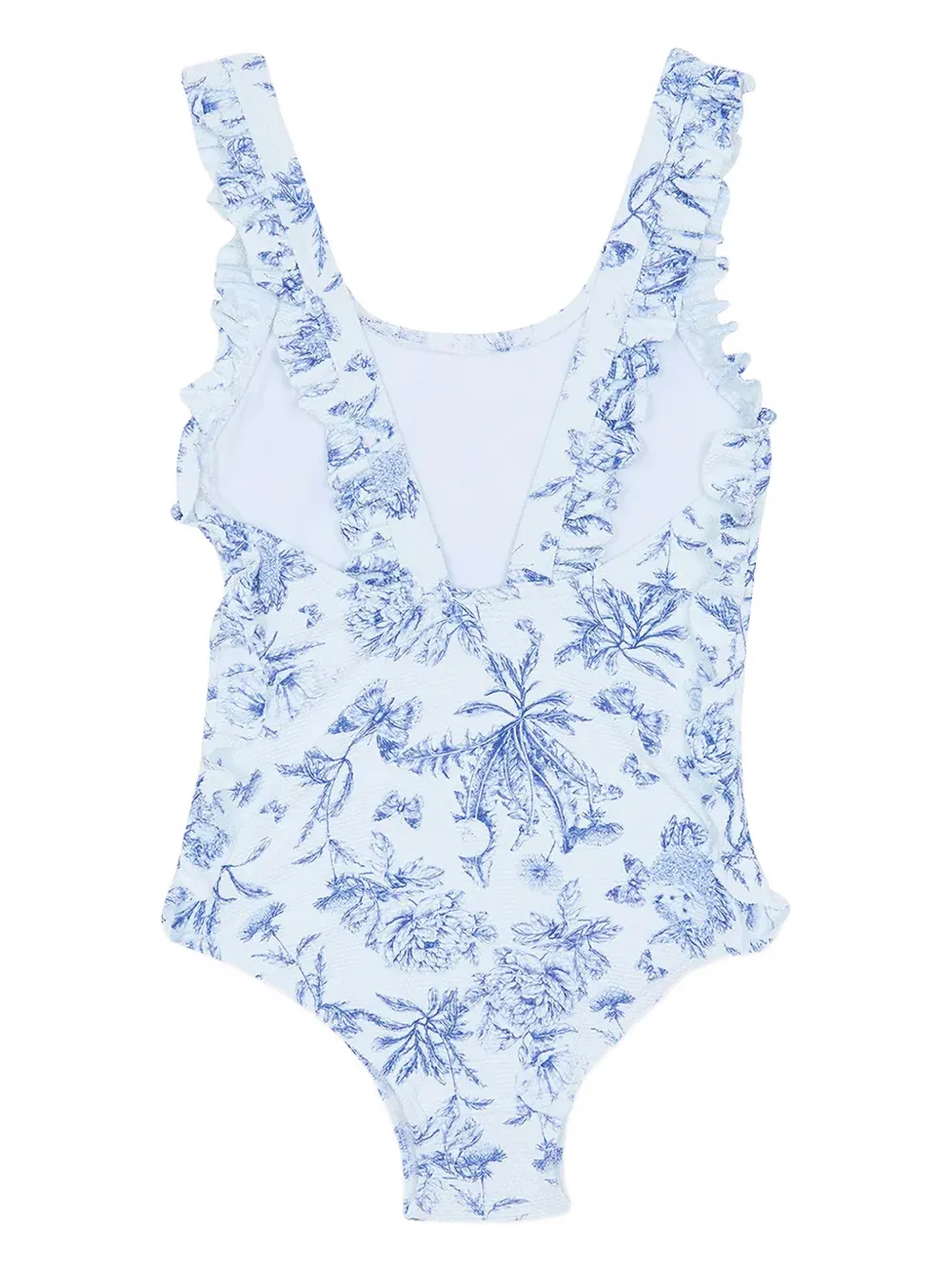 Tartine Et Chocolat ruffled floral-print swimsuit - Bianco
