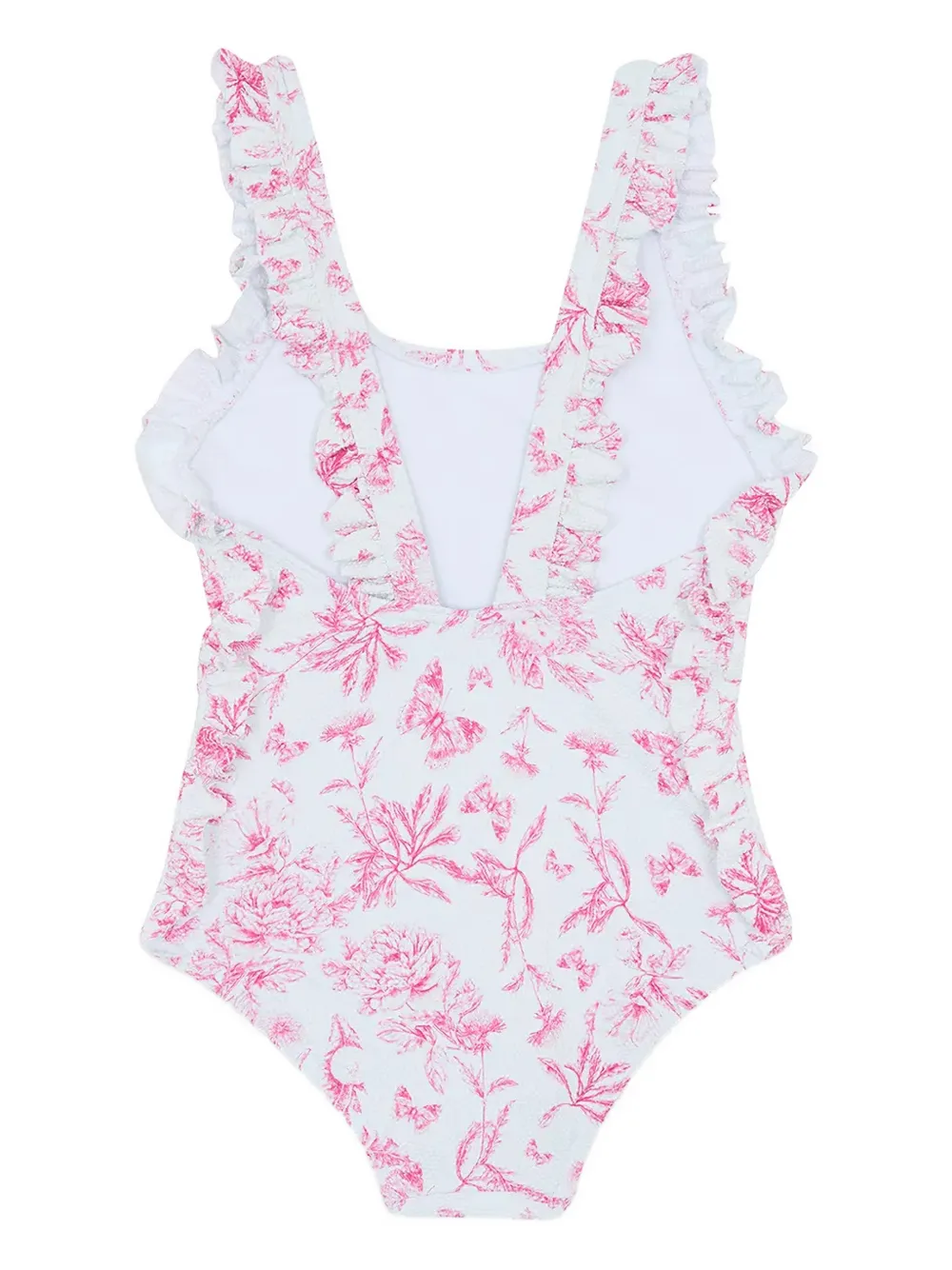Tartine Et Chocolat ruffled floral-print swimsuit - Bianco