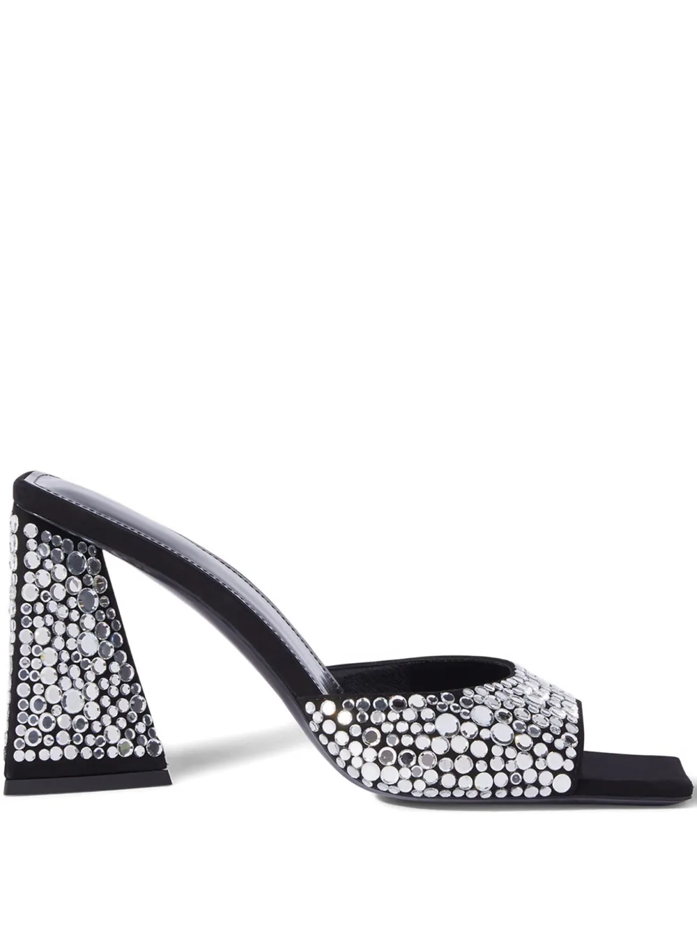 Attico 85mm Mini Devon Embellished Mules In Black