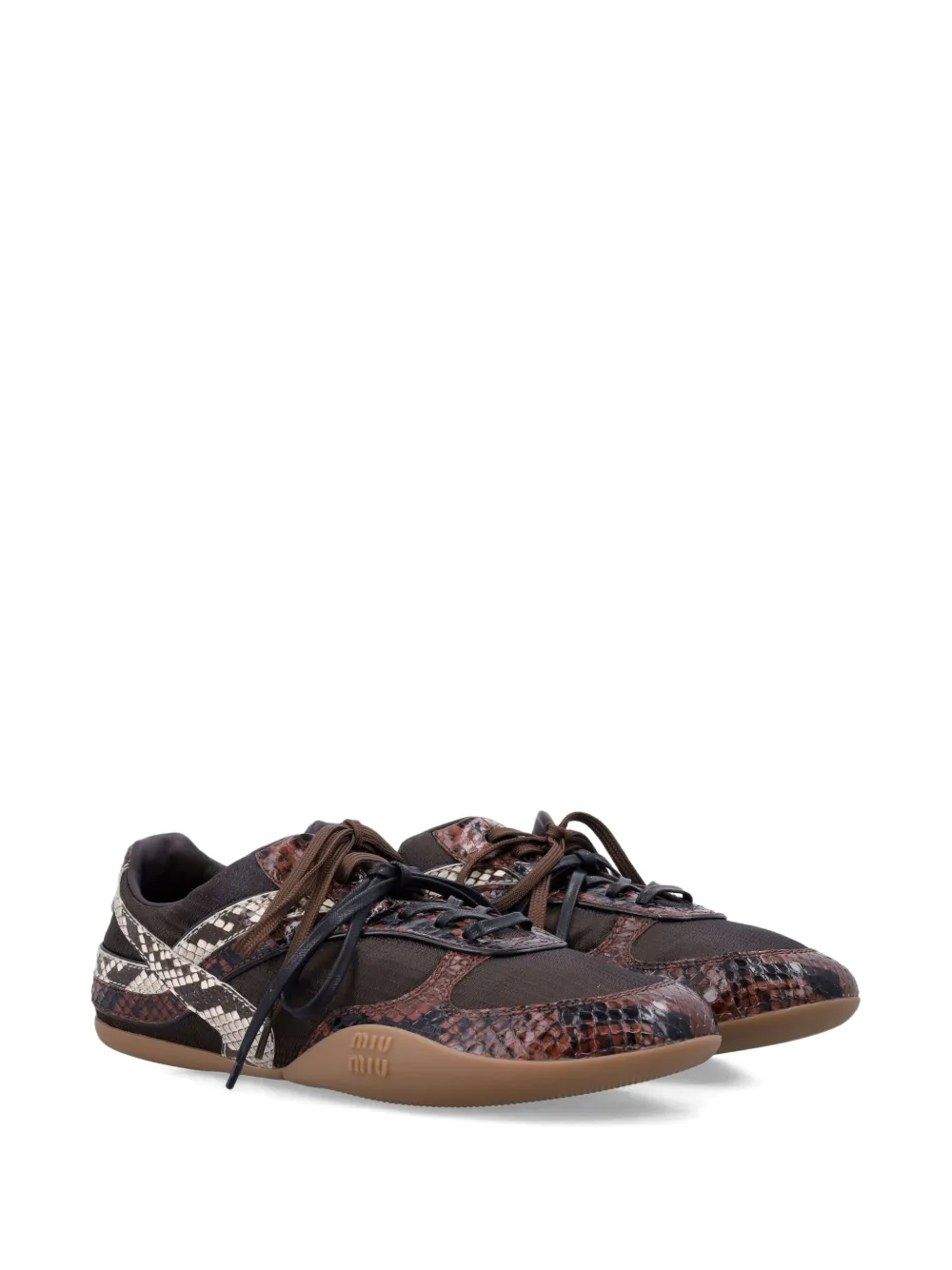 Miu Miu snakeskin-effect leather sneakers | Low-Tops | Image 2