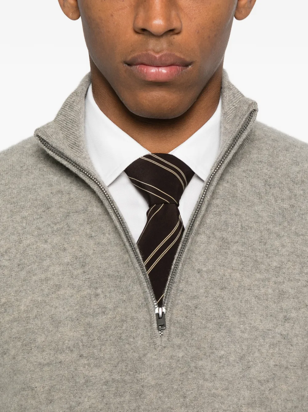 Vince Trui met rits en hoge hals Grijs