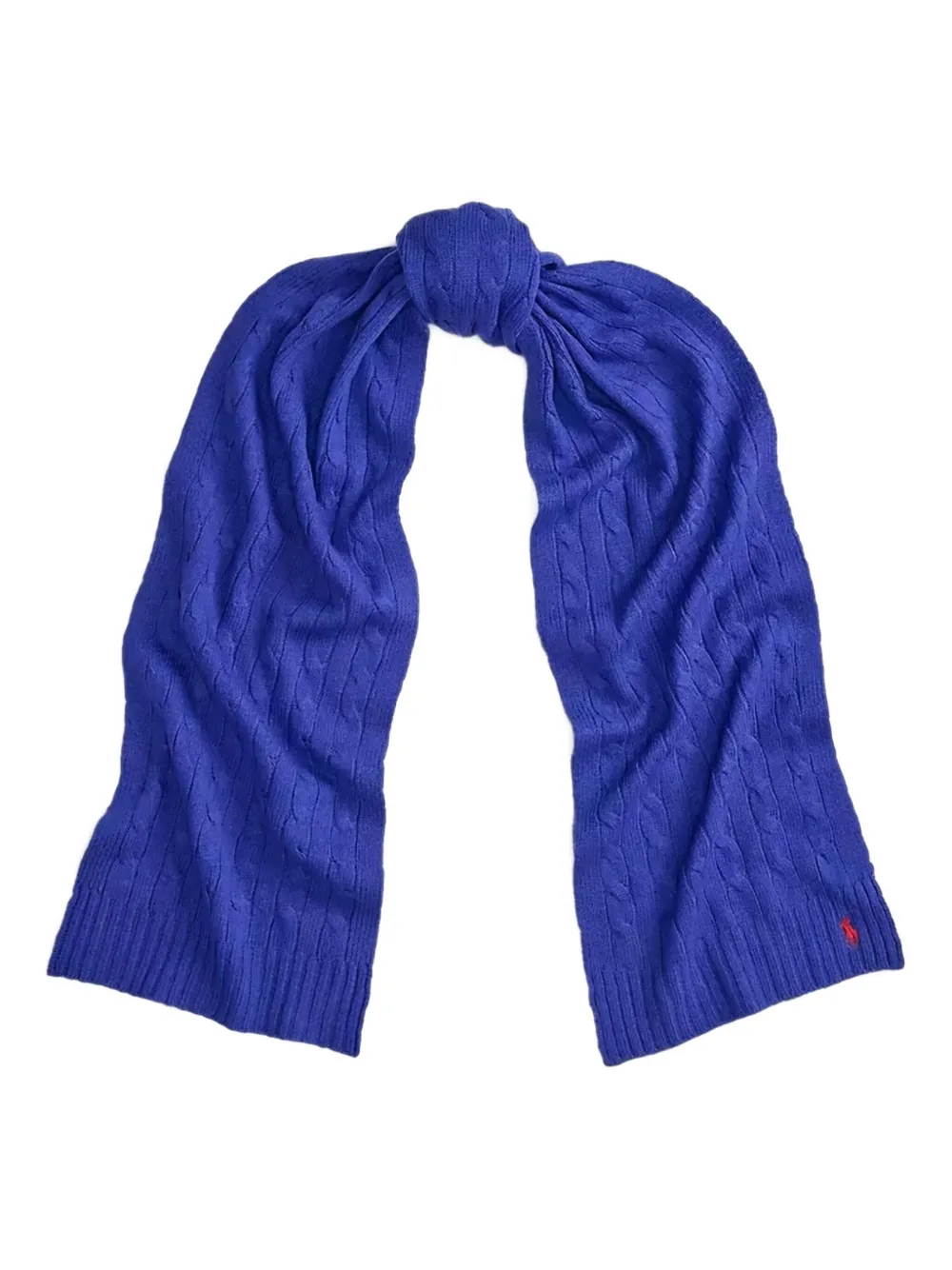 Polo Ralph Lauren cable-knit logo scarf - Blu