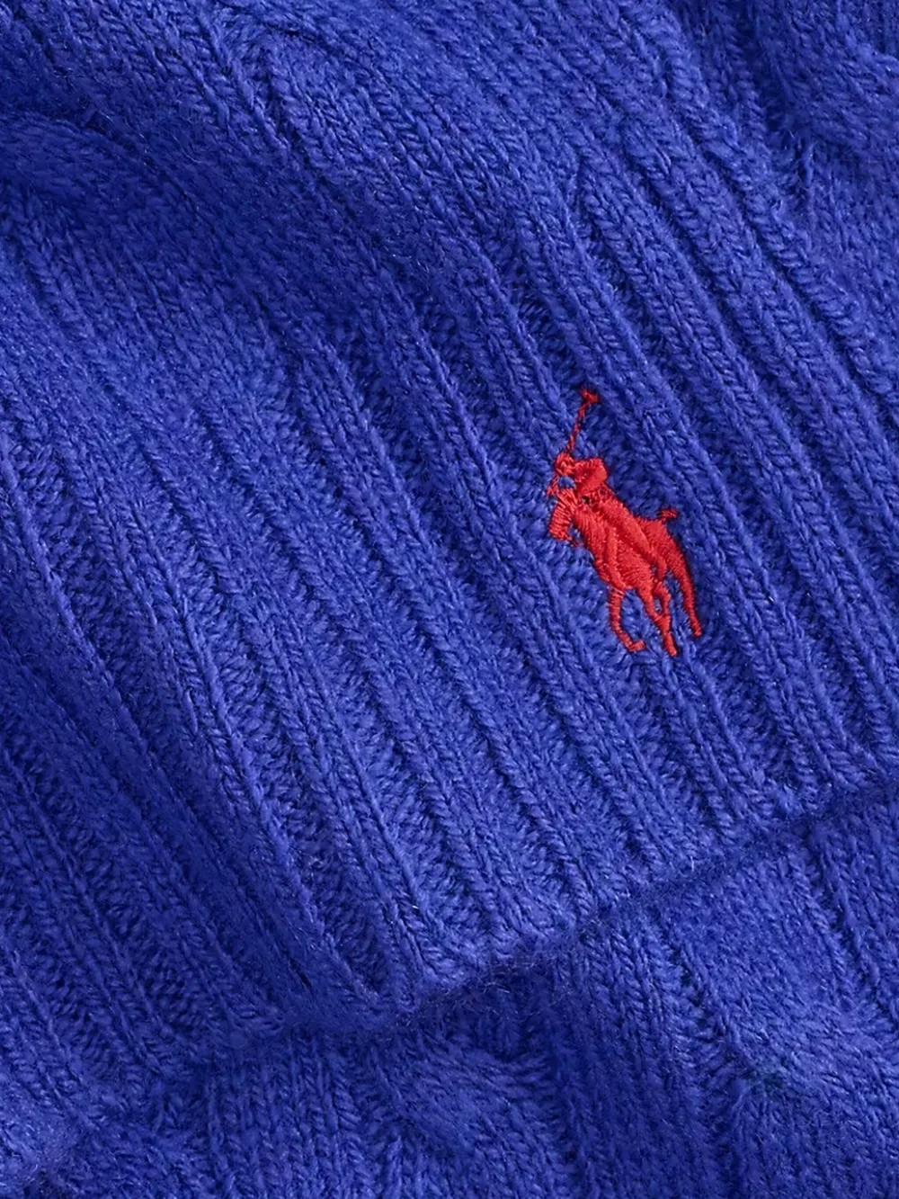 Polo Ralph Lauren cable-knit logo scarf - Blauw
