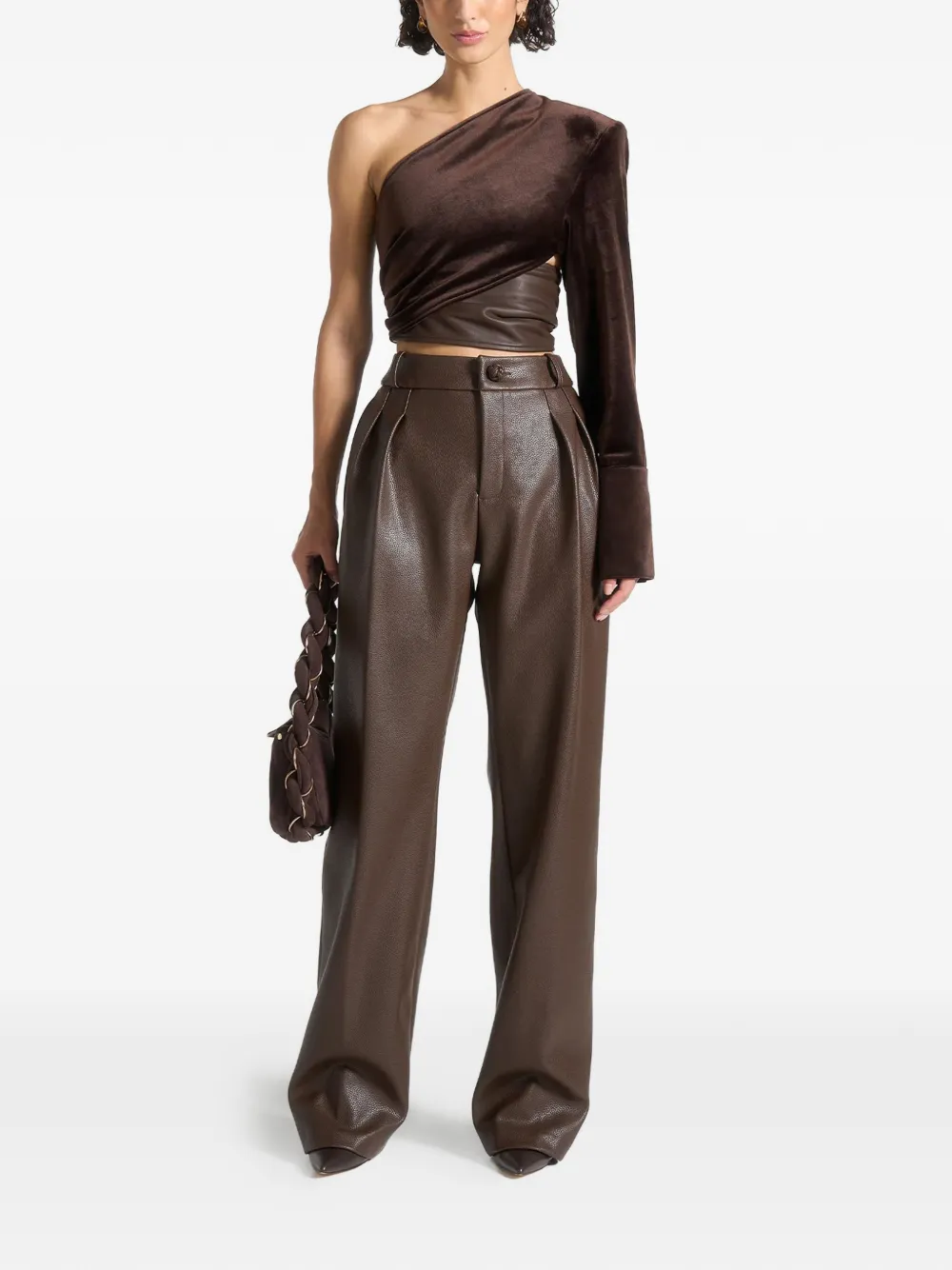 Manière De Voir Coralie one-sleeve top - Bruin