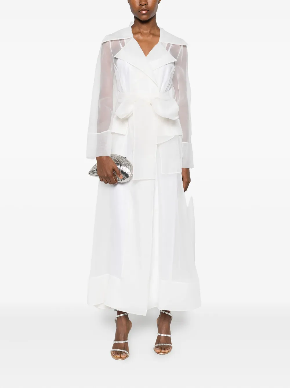 Lita Couture Clair Belted Maxi Dress In White