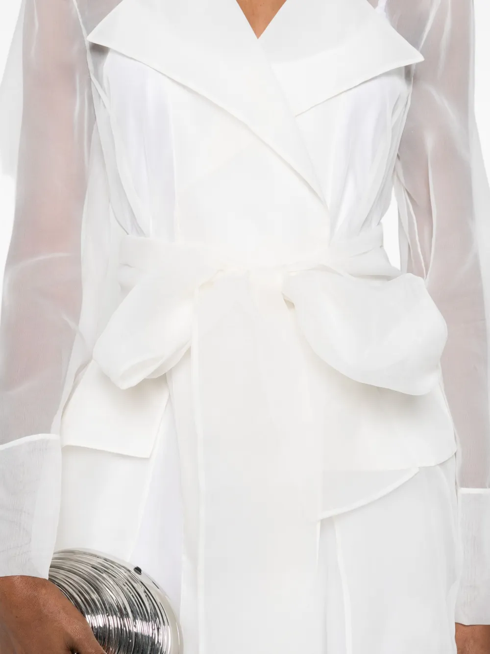 Lita Couture Clair Belted Maxi Dress In White