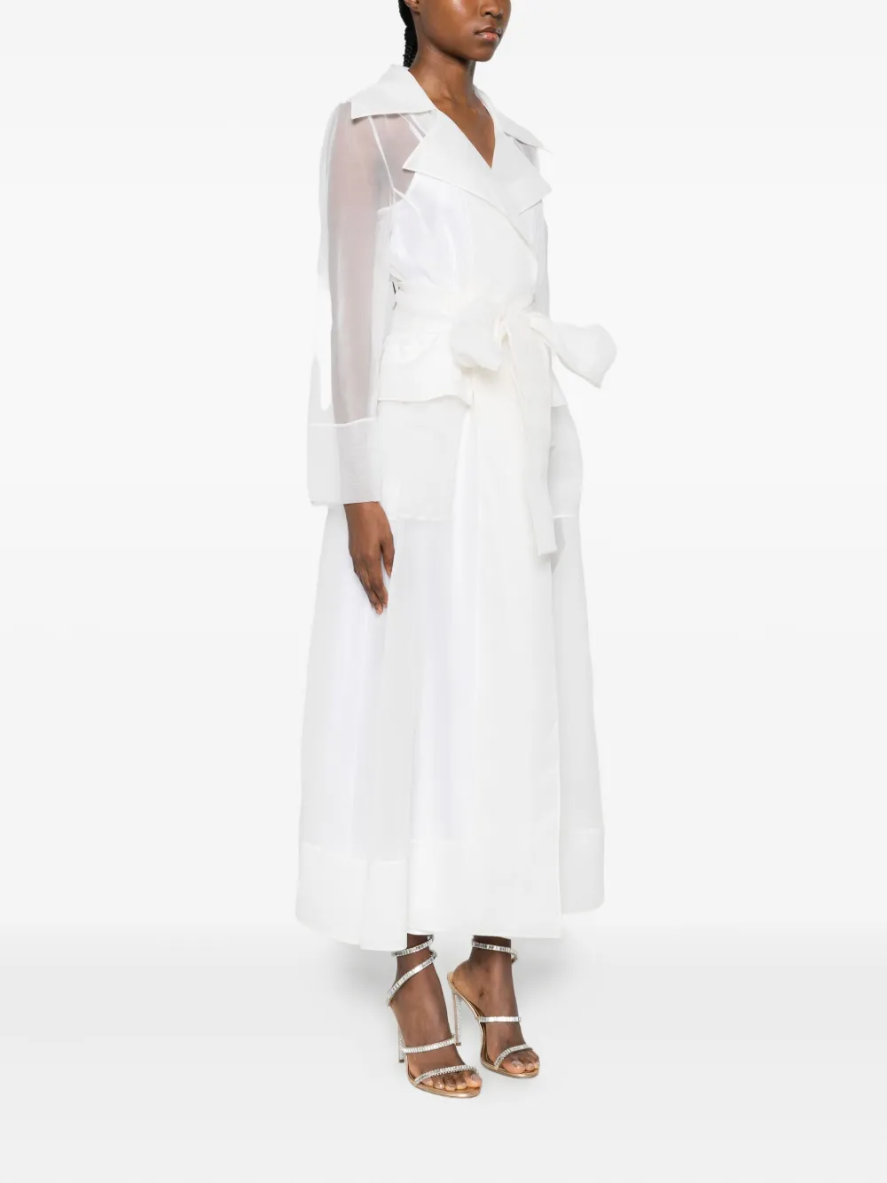 Lita Couture Clair Belted Maxi Dress In White