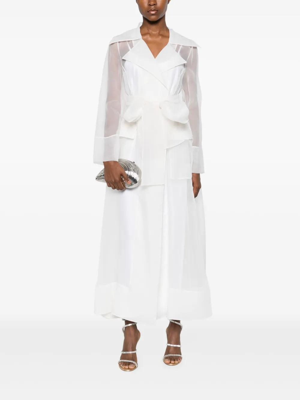 LITA COUTURE Clair maxi-jurk met ceintuur - Wit