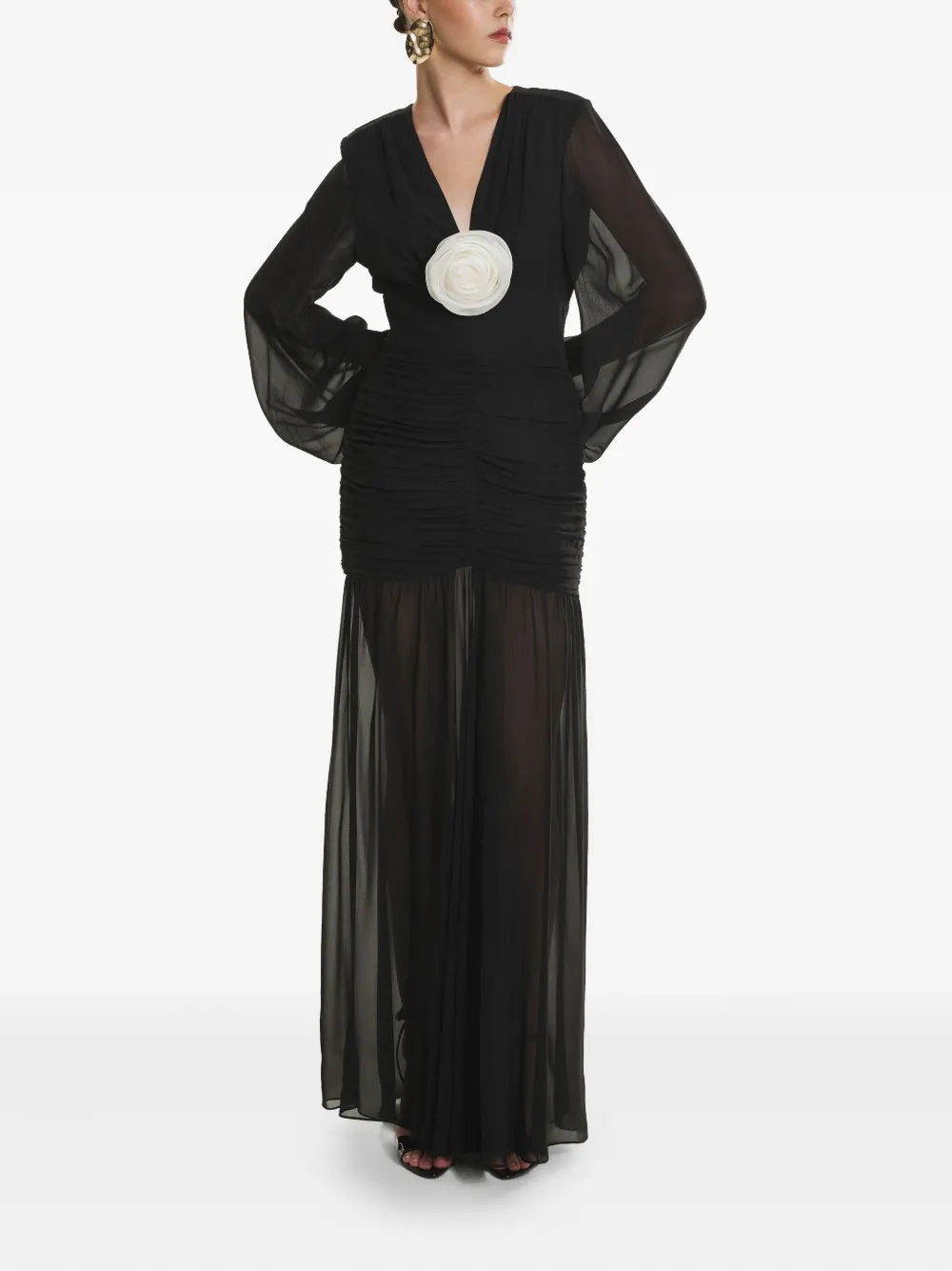  Lita Couture Fleur Maxi Dress - Black 