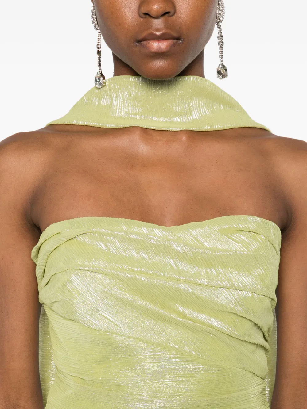 Lita Couture Thais Scarf-detail Maxi Dress In Green